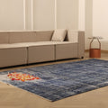 Vintage Manisa Turkish Area Rug 6x9 ft — Blue & Gray Overdyed