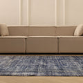 Vintage Manisa Turkish Area Rug 6x9 ft — Blue & Gray Overdyed