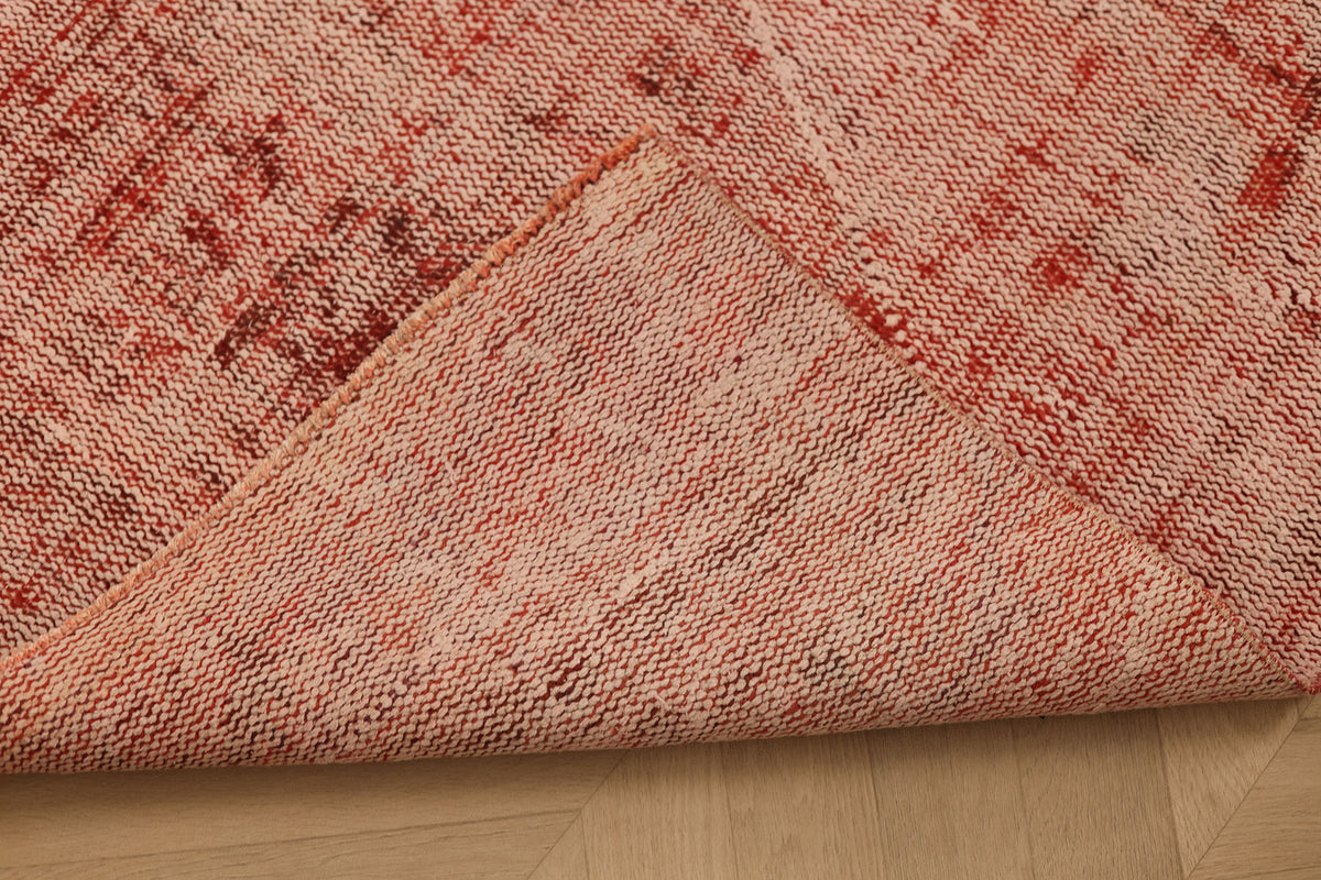 Vintage Manisa Turkish Runner Rug 2x5 ft — Red & Pink Distressed