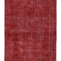 Vintage Isparta Turkish Area Rug 6x9 ft — Red Overdyed (No. 38348)