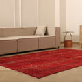 Vintage Isparta Turkish Area Rug 6x9 ft — Red Overdyed (No. 38348)