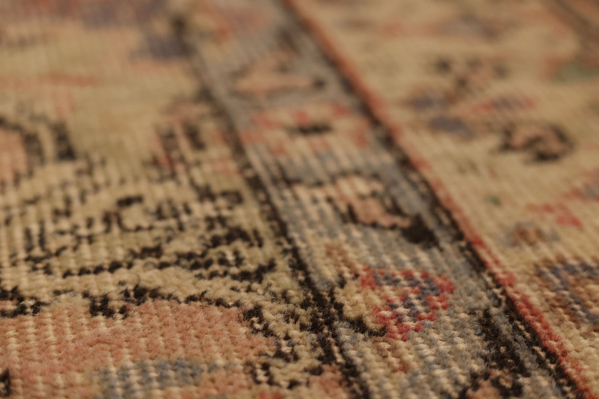 Vintage Isparta Turkish Area Rug 5x8 ft — Green & Beige Floral (No. 38351)