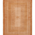 Vintage Muğla Turkish Area Rug 5x7 ft — Orange & Beige Geometric