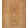 Vintage Muğla Turkish Area Rug 5x8 ft — Beige & Brown Geometric