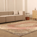 Vintage Isparta Turkish Area Rug 7x10 ft — Red & Beige Floral