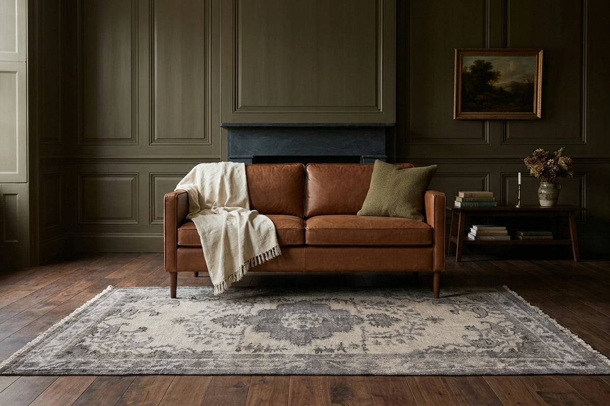 Turkish Area Rug in a styled room