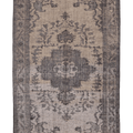 Vintage Manisa Turkish Area Rug 5x10 ft — Gray & Beige Floral