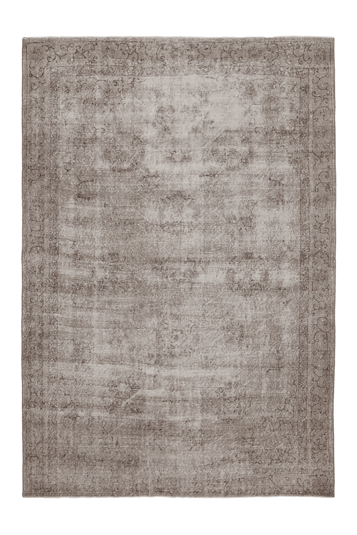 Vintage Isparta Turkish Area Rug 7x10 ft — Beige & Gray Floral