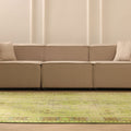 Vintage Manisa Turkish Area Rug 6x10 ft — Green & Beige Floral