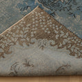 Vintage Isparta Turkish Area Rug 6x9 ft — Blue & Gray Floral (No. 38526)