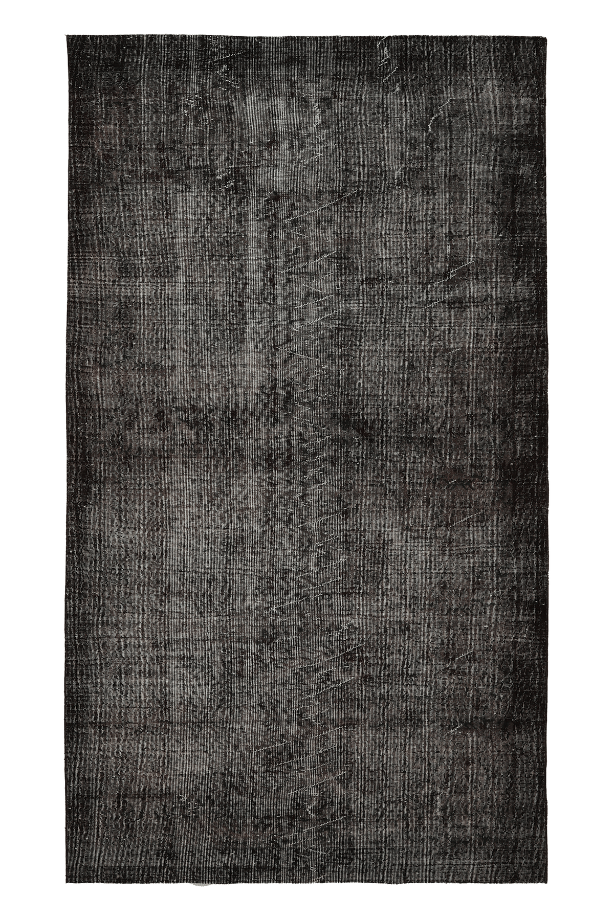 Vintage Isparta Turkish Area Rug 5x8 ft — Gray Overdyed