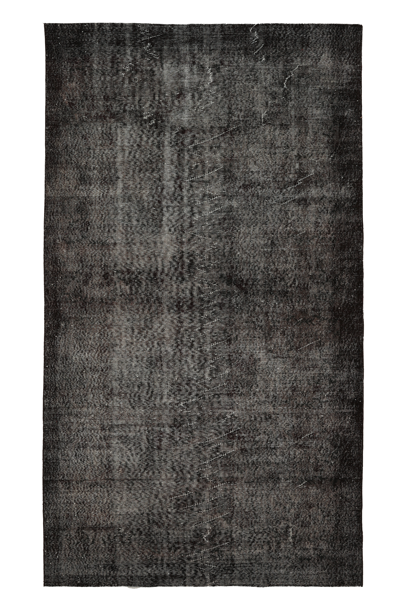 Vintage Isparta Turkish Area Rug 5x8 ft — Gray Overdyed