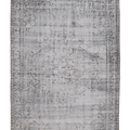 Vintage Manisa Turkish Area Rug 5x8 ft — Gray Distressed