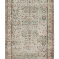 Vintage Isparta Turkish Area Rug 5x8 ft — Green & Beige Floral (No. 38583)