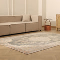 Vintage Manisa Turkish Area Rug 6x8 ft — Gray & Beige Distressed (No. 38585)