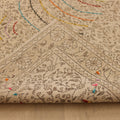 Vintage Isparta Turkish Area Rug 5x8 ft — Beige & Gray Geometric