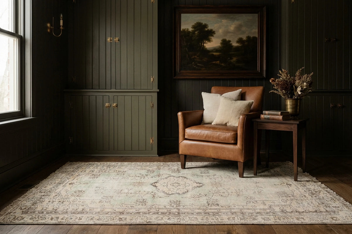 Turkish Area Rug in a styled room