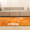 Vintage Turkish Area Rug 6x6 ft — Orange Patchwork