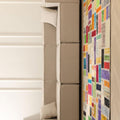 5x8 ft handmade patchwork Turkish area rug with vibrant, multicolored floral patterns in wool and cotton.