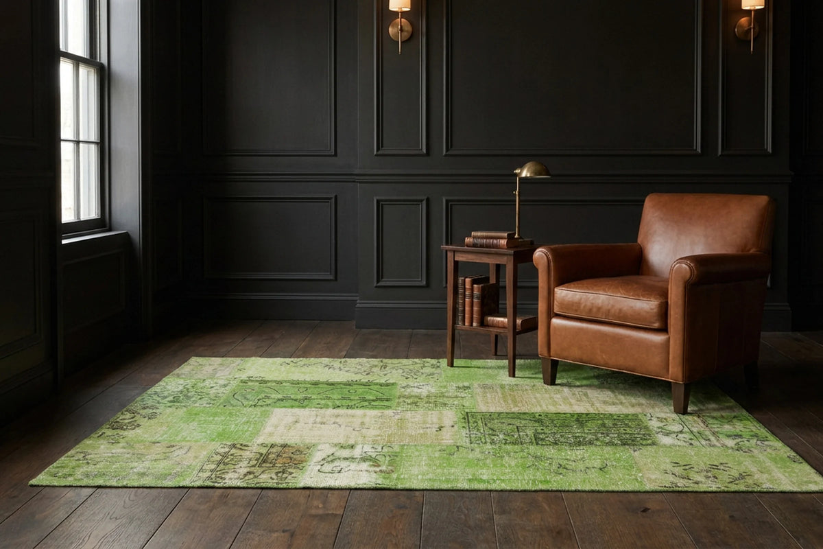 Patchwork Area Rug in a styled room