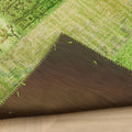 Vintage Turkish Area Rug 5x7 ft — Green Patchwork (No. 38610)