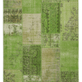 Vintage Turkish Area Rug 5x7 ft — Green Patchwork (No. 38610)