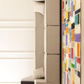 Handmade 5x8 ft vintage Turkish patchwork area rug featuring vibrant, multicolored floral patterns in wool and cotton.