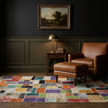 Patchwork Area Rug in a styled room