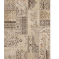 Vintage Turkish Area Rug 5x7 ft — Beige & Gray Patchwork (No. 38620)