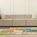 Handmade 5x7 ft vintage Turkish patchwork area rug featuring vibrant floral patterns in wool and cotton.