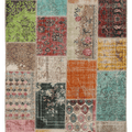 5x7 ft handmade Turkish patchwork area rug featuring vibrant floral patterns in wool and cotton with a bohemian vintage style.