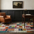 Patchwork Area Rug in a styled room