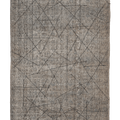 Vintage Isparta Turkish Area Rug 5x9 ft — Gray & Beige Geometric