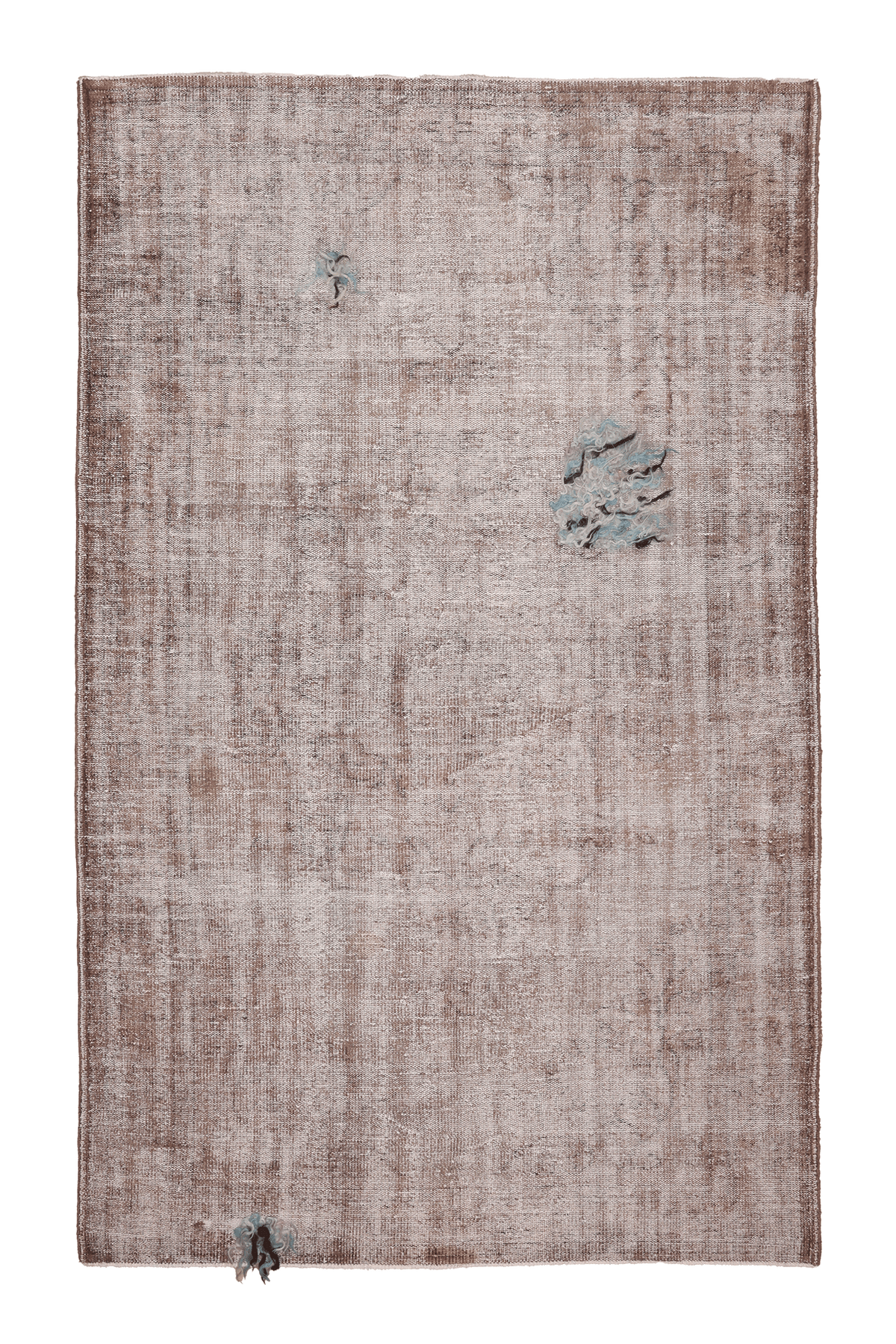 Vintage Manisa Turkish Area Rug 5x9 ft — Beige & Brown Distressed