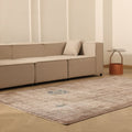 Vintage Manisa Turkish Area Rug 5x9 ft — Beige & Brown Distressed
