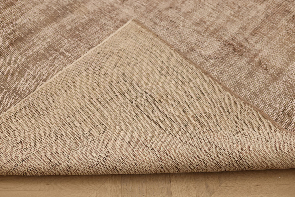 Vintage Manisa Turkish Area Rug 5x9 ft — Beige & Brown Distressed