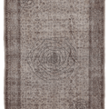 Vintage Isparta Turkish Area Rug 6x9 ft — Beige & Brown Floral (No. 38642)