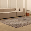 Vintage Isparta Turkish Area Rug 6x9 ft — Beige & Brown Floral (No. 38642)