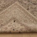Vintage Isparta Turkish Area Rug 6x9 ft — Beige & Brown Floral (No. 38642)