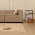 Vintage Manisa Turkish Area Rug 5x8 ft — Beige minimalist