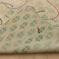Vintage Manisa Turkish Area Rug 6x8 ft — Green & White Distressed