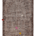 Vintage Isparta Turkish Area Rug 5x9 ft — Brown & Gray Distressed