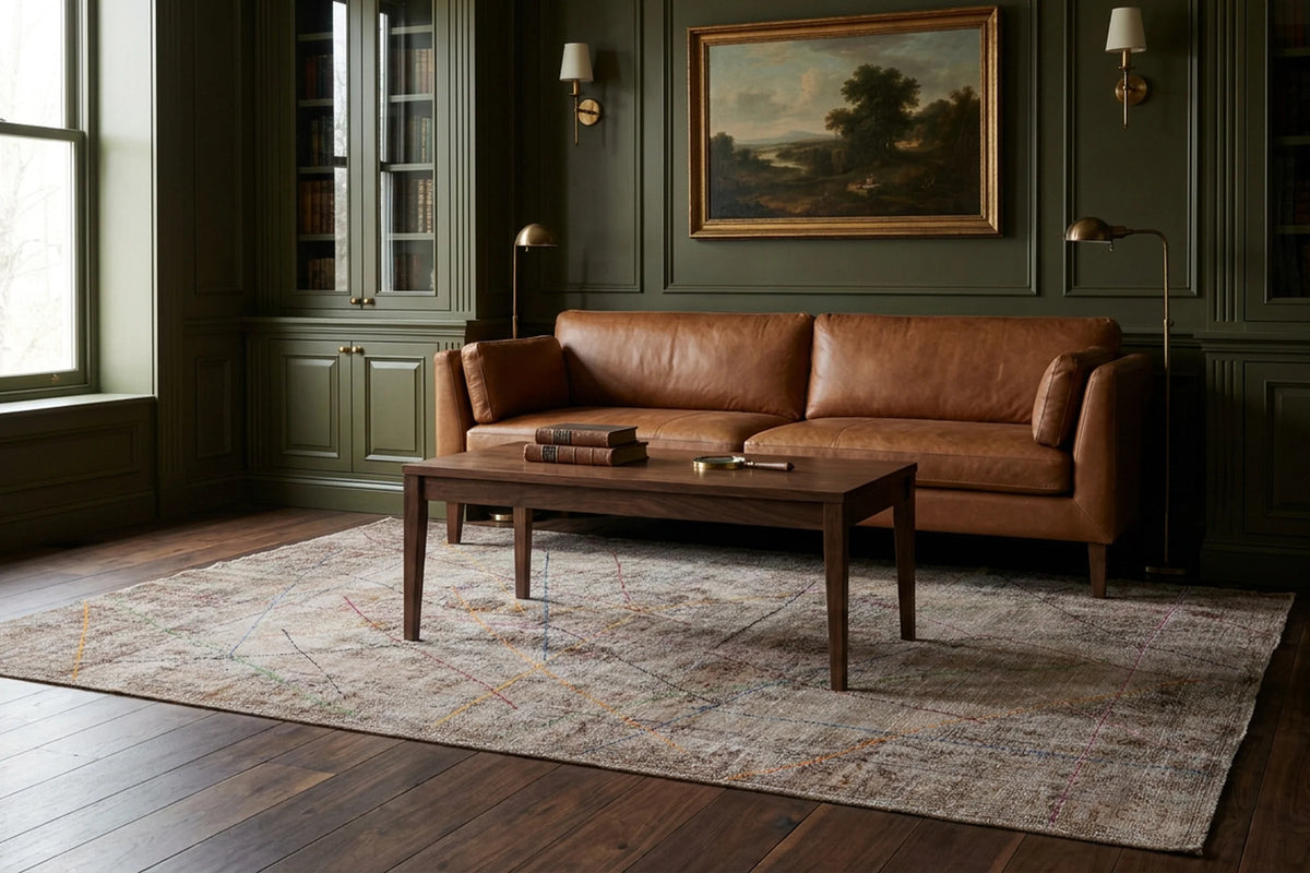 Turkish Area Rug in a styled room