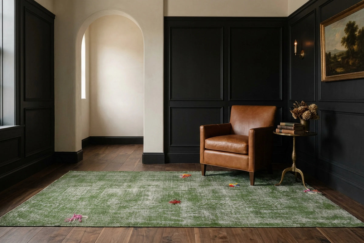 Turkish Area Rug in a styled room