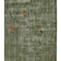 Vintage Isparta Turkish Area Rug 5x8 ft — Green Overdyed