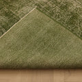 Vintage Isparta Turkish Area Rug 5x8 ft — Green Overdyed