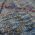 Vintage Manisa Turkish Area Rug 4x7 ft — Blue & Gray Geometric