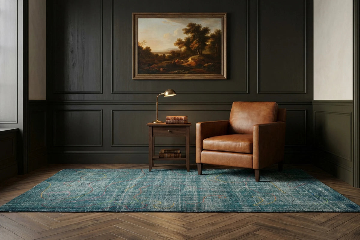Turkish Area Rug in a styled room