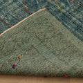 Vintage Manisa Turkish Area Rug 5x9 ft — Blue & Green Overdyed