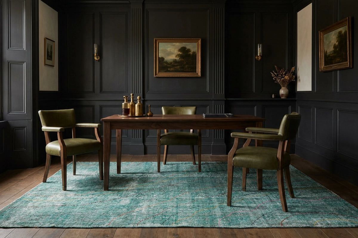 Turkish Area Rug in a styled room